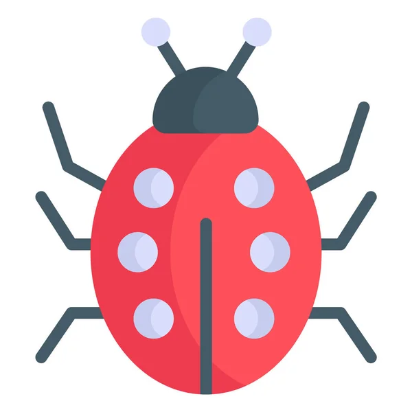 Ladybird Bug Flat Line Icon — стоковый вектор
