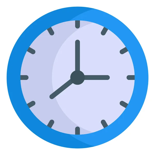 Time Clock Flat Line Icon — Stock Vector