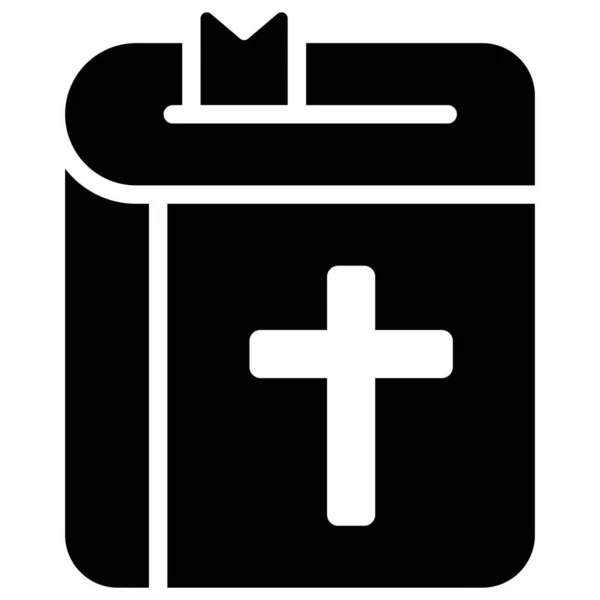 Bibelbuch Silhouette Schwarzes Glyph Symbol — Stockvektor