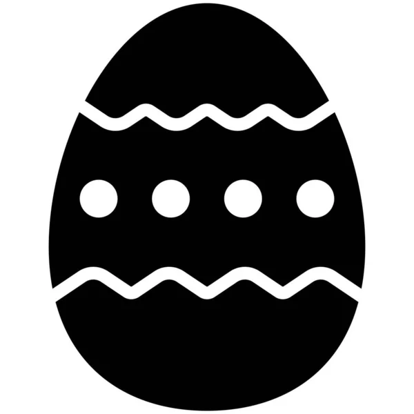 Huevo Pascua Silueta Icono Glifo Negro — Vector de stock