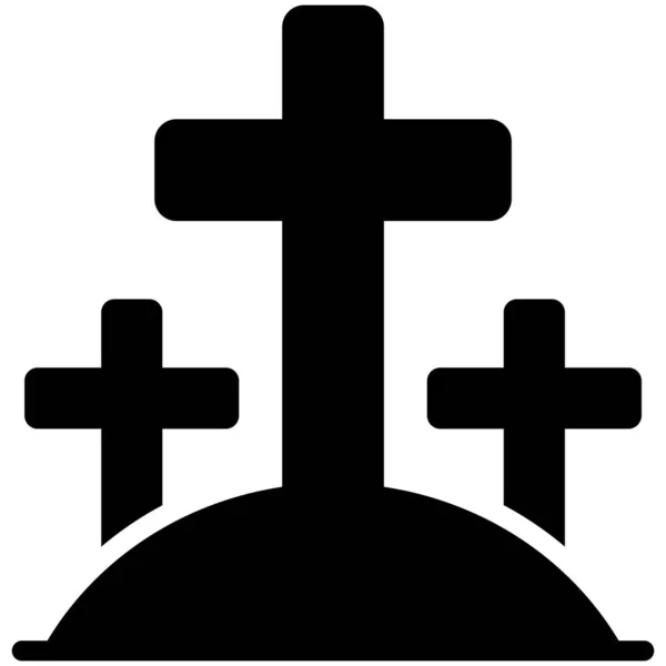Graveyard Silhouette Black Glyph Icon — Stock Vector