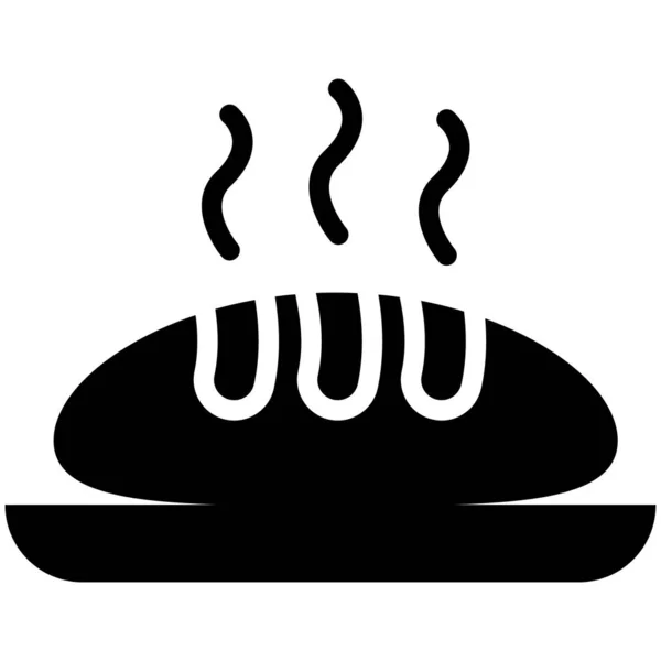 Завтрак Еда Силуэт Черный Глиф Икона — стоковый вектор