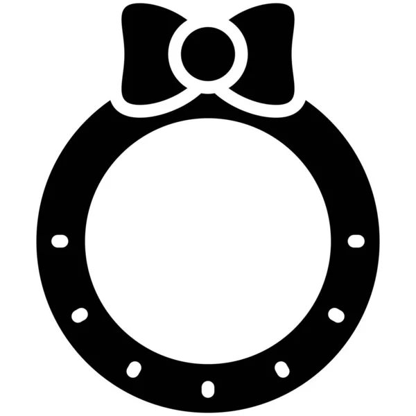 Kranz Silhouette Schwarzes Glyph Symbol — Stockvektor