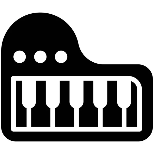 Pianoinstrument Silhuett Black Glyph Ikon — Stock vektor