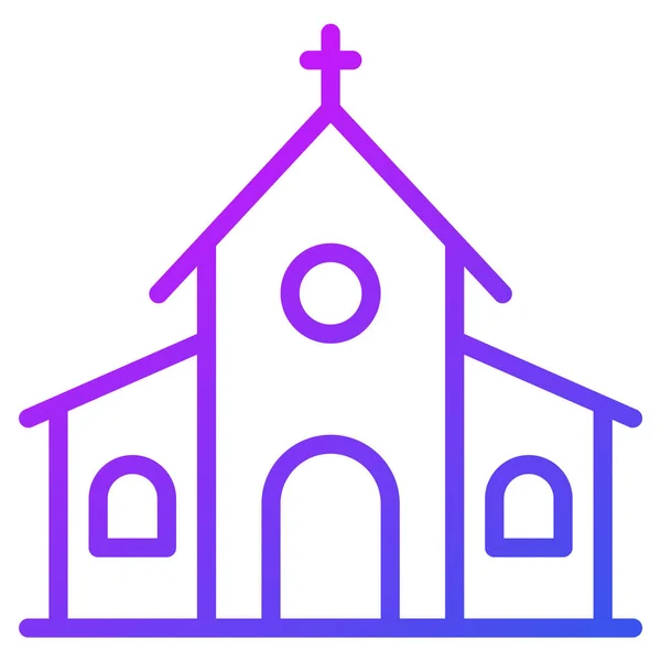 Εκκλησία Θρησκευτικό Κτίριο Λεπτή Γραμμή Εικονίδιο — Διανυσματικό Αρχείο