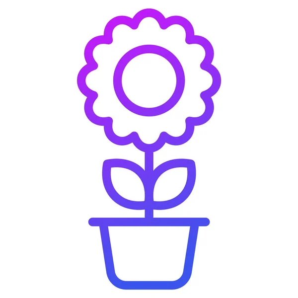 Sonnenblume Blüte Dünne Linie Symbol — Stockvektor