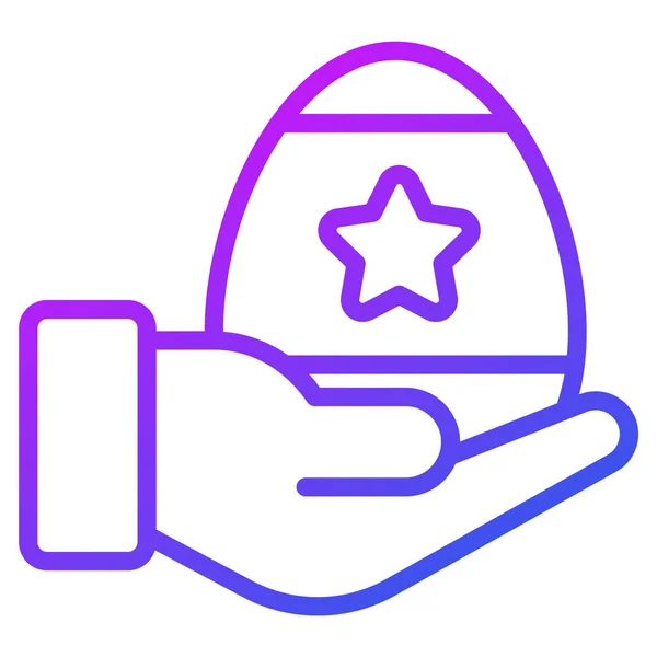 Δίνοντας Χέρι Πασχαλινό Αυγό Λεπτή Γραμμή Εικονίδιο — Διανυσματικό Αρχείο