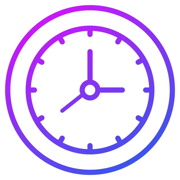 Час Годинник Тонка Лінія Піктограма — стоковий вектор