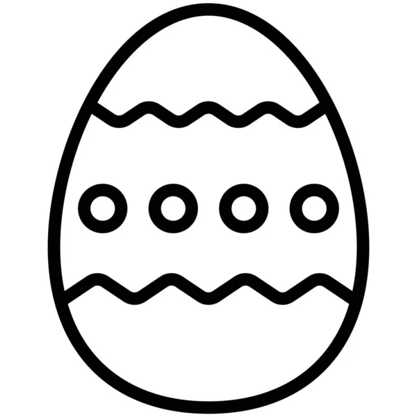 Huevo Pascua Línea Delgada Icono — Vector de stock