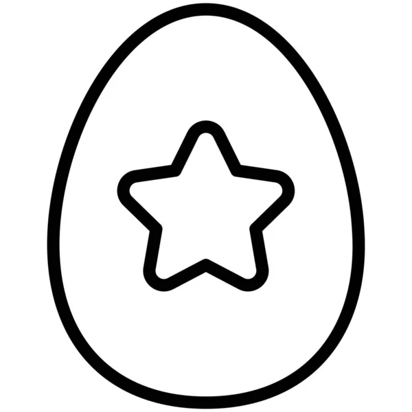 Huevo Pascua Línea Delgada Icono — Vector de stock