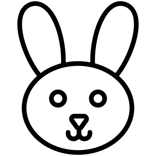 Rabbit Bunny Thin Line Icon — Stock Vector