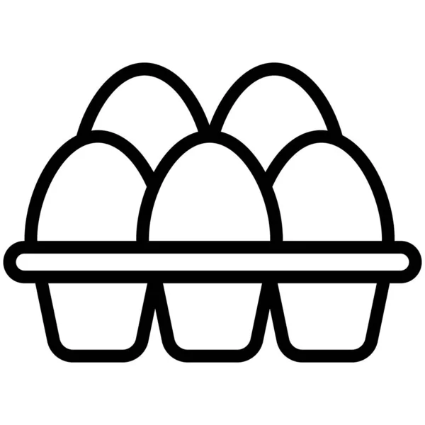 Huevos Cartón Icono Línea Delgada — Vector de stock