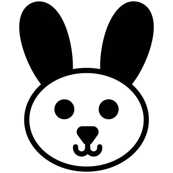 Kaninchen Kaninchen Flache Linie Symbol — Stockvektor