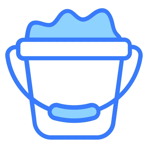 Bucket Sand Bucket Blue Out Line Vector Design — Stock Vector
