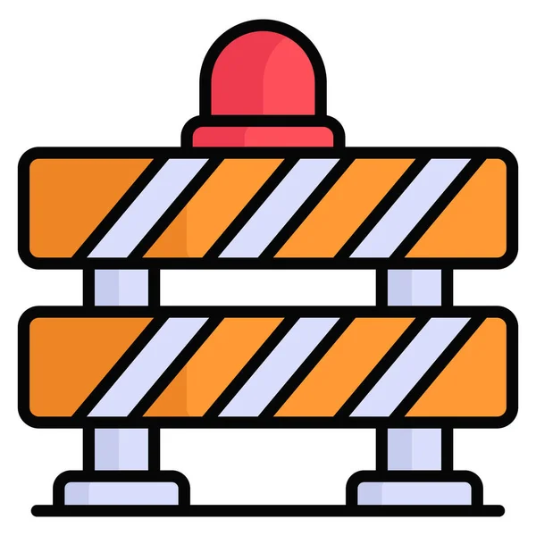 Barrier Vector Flat Icon Colored Line Vector Design — Stock Vector
