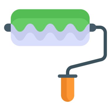 boya silindirli düz simge, İşçi Bayramı düz vektör tasarımı