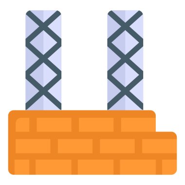 İnşaat düz simgesi, İşçi Bayramı düz vektör tasarımı