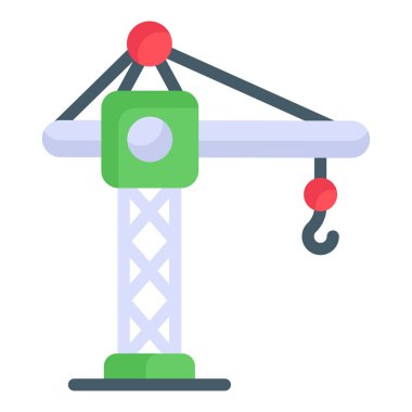 Vinç düz simgesi, İşçi Bayramı düz vektör tasarımı