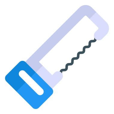 Demir testeresi düz simgesi, İşçi Bayramı düz vektör tasarımı