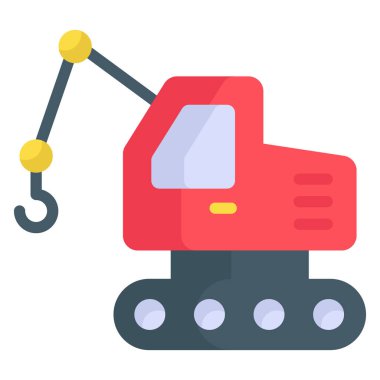 yükleyici vinç düz simgesi, işçi günü düz vektör tasarımı