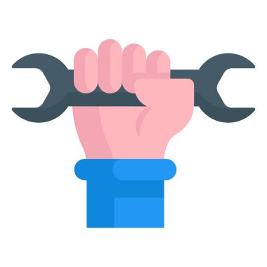 Düz simge düzelt, İşçi Günü düz vektör tasarımı