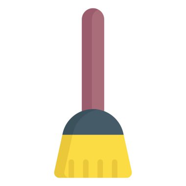 Süpürge düz simgesi, İşçi Bayramı düz vektör tasarımı