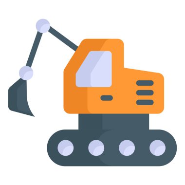 Kazıcı düz simgesi, İşçi Bayramı düz vektör tasarımı