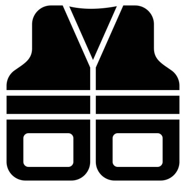 Güvenlik ceketi simgesi, kabartma vektör tasarımı