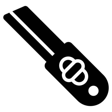 Kesici, bıçak kabartma simgesi, kabartma vektör tasarımı