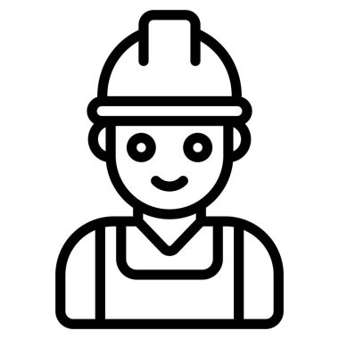 işçi çizgisi simgesi, karartma çizgisi vektör tasarımı