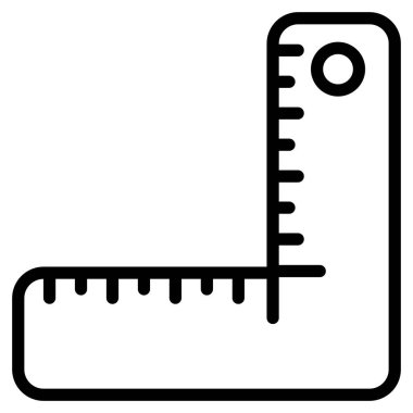 Kare cetvel çizgisi simgesi, satır vektör tasarımı karartması