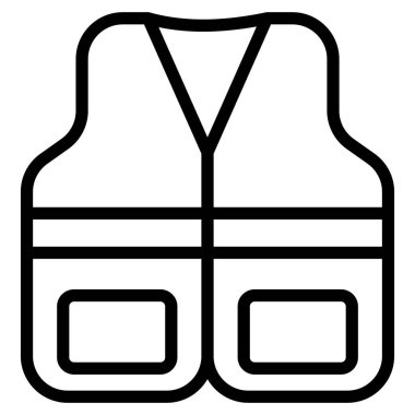 Güvenli ceket çizgisi simgesi, karartma çizgisi vektör tasarımı