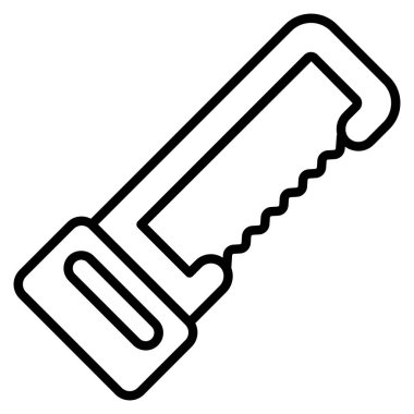 Demir testeresi çizgi simgesi, karartma çizgisi vektör tasarımı