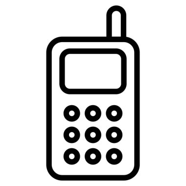 kablosuz telefon hattı simgesi, kablosuz karartma çizgi vektör tasarımı