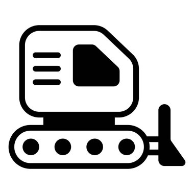 buldozer kabartma simgesi, vektör kabartma tasarımı