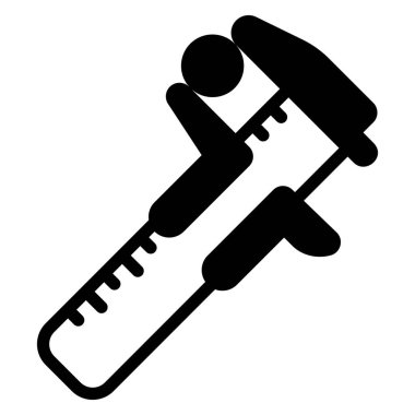vernier caliper glyph simgesi, vektör glyph tasarımı
