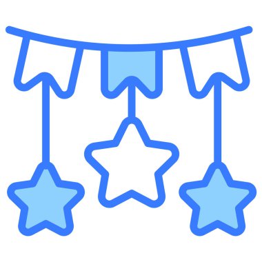 Dekorasyon mavi tasarım simgesi, Mutlu Noeller ve web ve mobil tasarım için Mutlu Yıllar simgeleri.