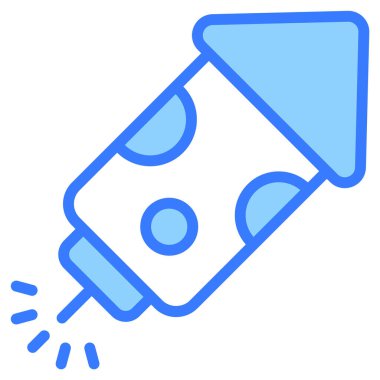 Havai fişek mavi ana hatlı ikon, Mutlu Noeller ve web ve mobil tasarım için yeni yıl simgeleri.