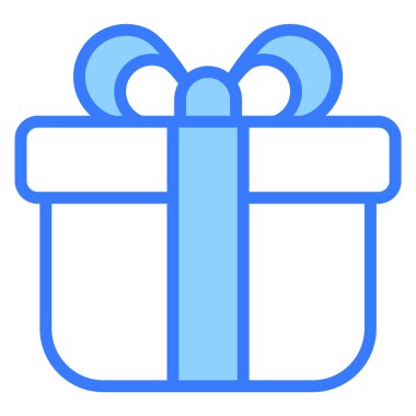 hediye mavi özet simgesi, Mutlu Noeller ve web ve mobil tasarım için yeni yıl simgeleri.