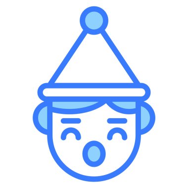 Bebek mavi dış hat ikonu, Mutlu Noeller ve web ve mobil tasarım için yeni yıl simgeleri ile karşı karşıya.