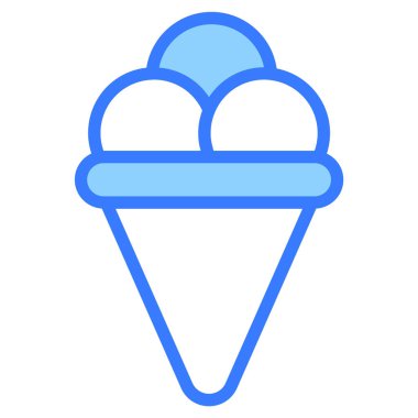 Dondurma mavi taslak ikonu, Mutlu Noeller ve web ve mobil tasarım için yeni yıl simgeleri.