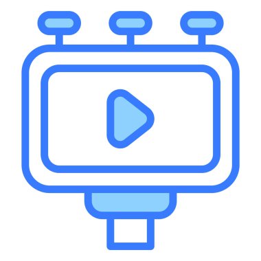 reklam panosu mavi taslak simgesi, Mutlu Noeller ve web ve mobil tasarım için yeni yıl simgeleri.