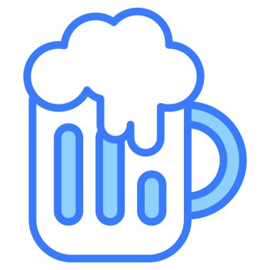 bira mavi taslak ikonu, mutlu noeller ve web ve mobil tasarım için yeni yıl simgeleri.