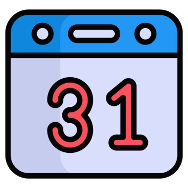 Takvim renkli çizgi simgesi, Mutlu Noeller ve web ve mobil tasarım için Mutlu Yıllar simgeleri