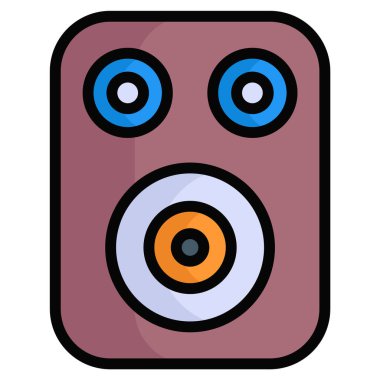 Hoparlör renkli çizgi simgesi, Mutlu Noeller ve web ve mobil tasarım için Mutlu Yıllar simgeleri