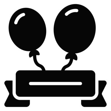 Balon sembolü, Mutlu Noeller ve web ve mobil tasarım için Mutlu Yıllar simgeleri.