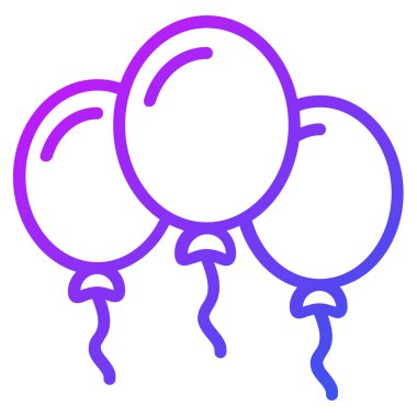 balonlar ana hatları simgesi, Mutlu Noeller ve web ve mobil tasarım için yeni yıl simgeleri.