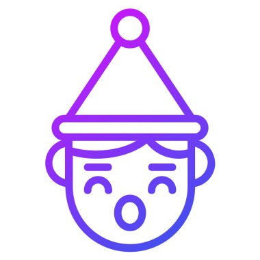 bebek yüzü taslak simgesi, Mutlu Noeller ve web ve mobil tasarım için Mutlu Yeni Yıl simgeleri.