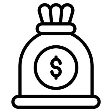 Para çantası hattı simgesi, Mutlu Noeller ve web ve mobil tasarım için Mutlu Yıllar simgeleri.