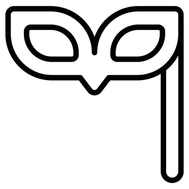 karnaval maskesi çizgisi simgesi, Mutlu Noeller ve web ve mobil tasarım için Mutlu Yıllar simgeleri.